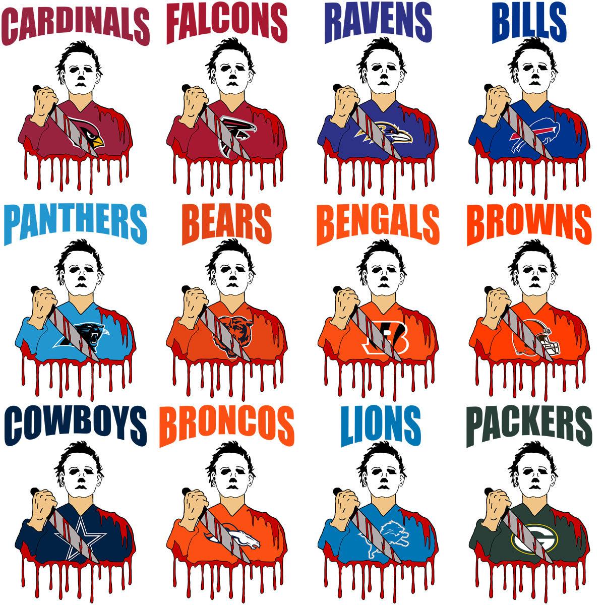 32 Michael Myers Horror Football PNG Designs: Halloween Bundle