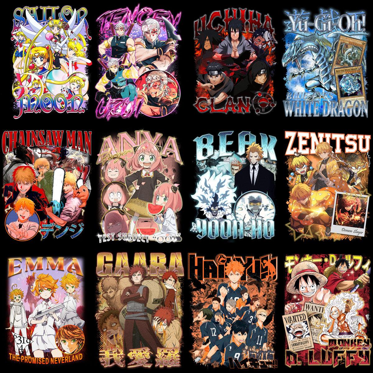 22 High-Quality Anime Bootleg Mix PNG Designs - V13 Bundle