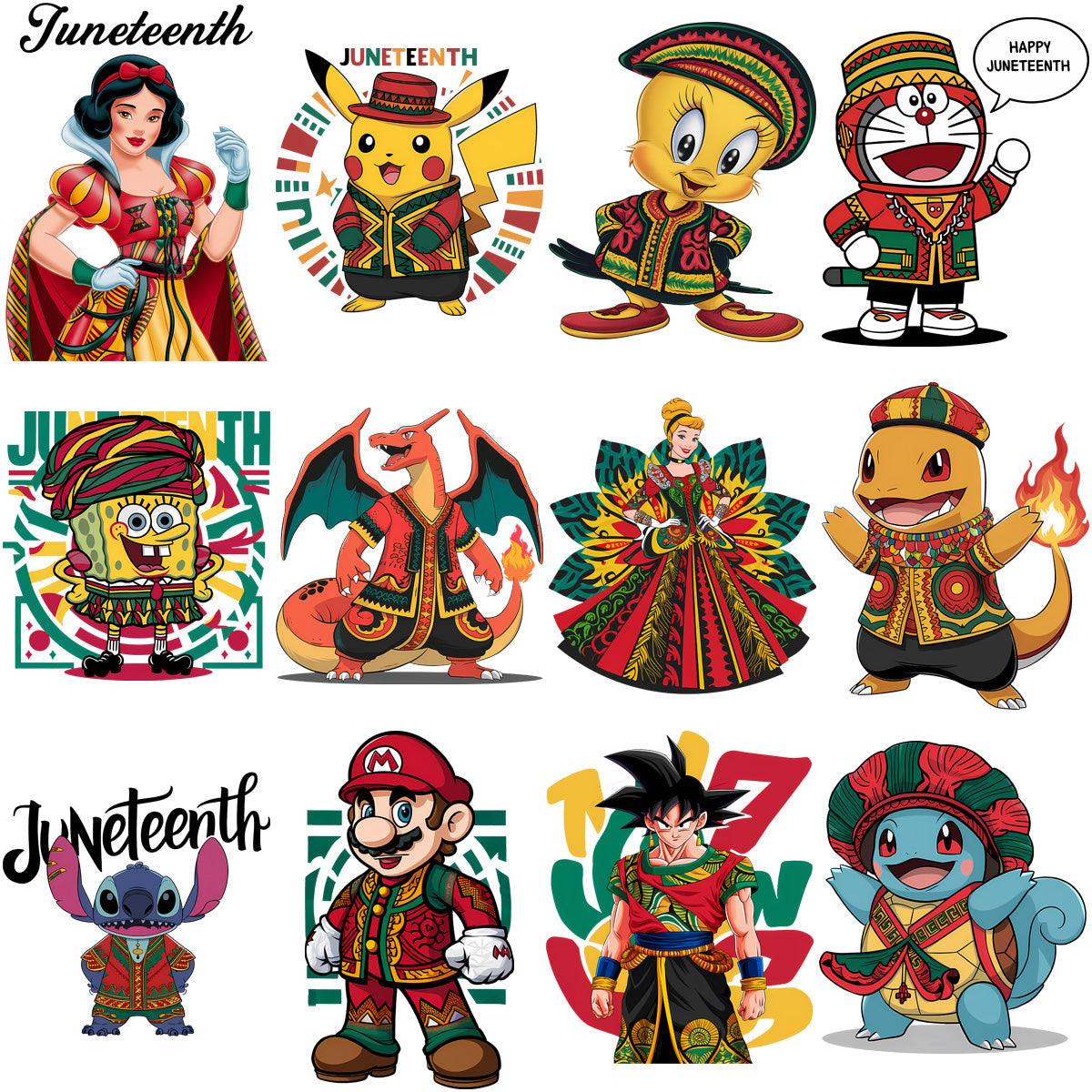 Juneteenth Cartoon PNG Bundle: 32 Black History Designs