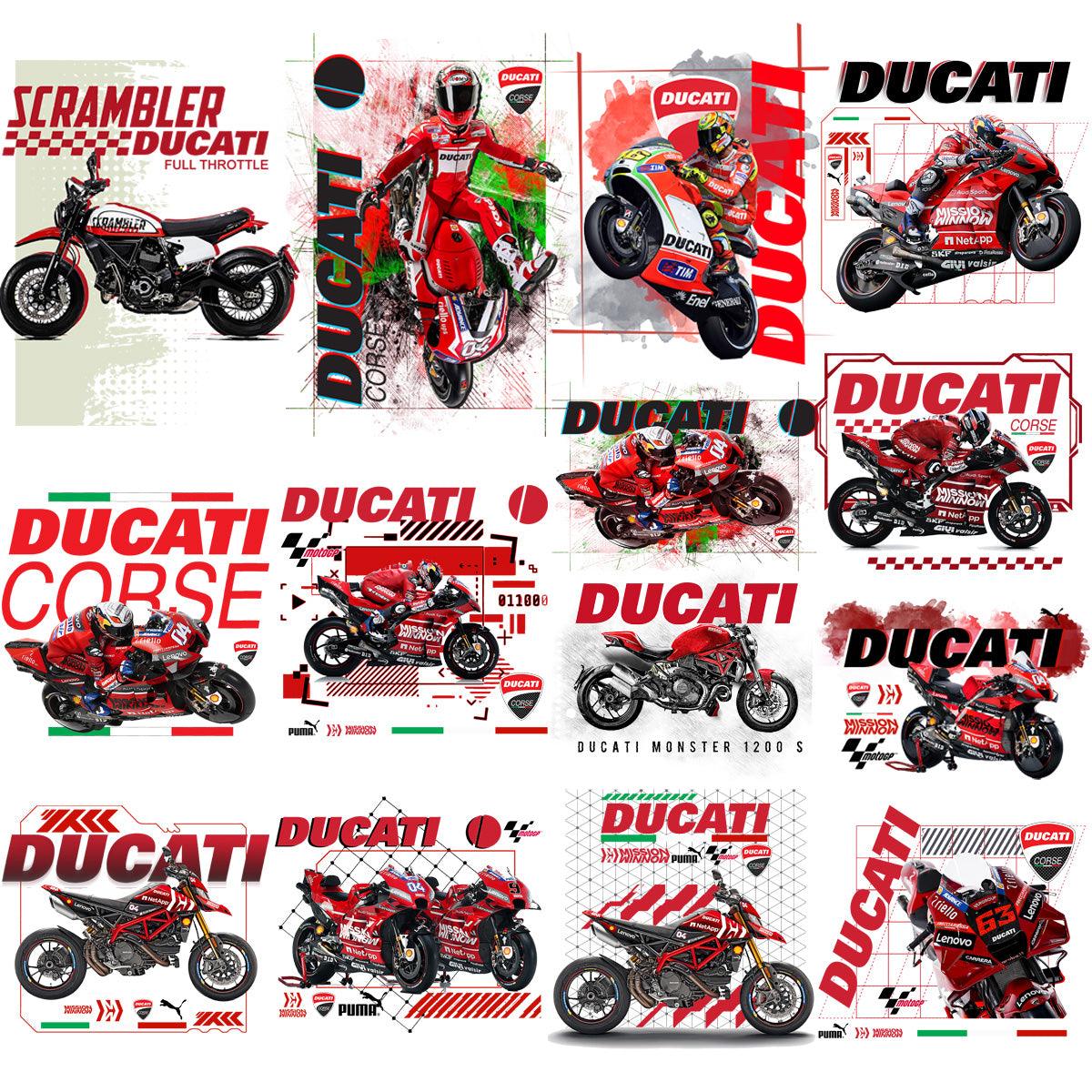 14 Ducati Motorcycle Designs: PNG & PSD Bundle for Bikers