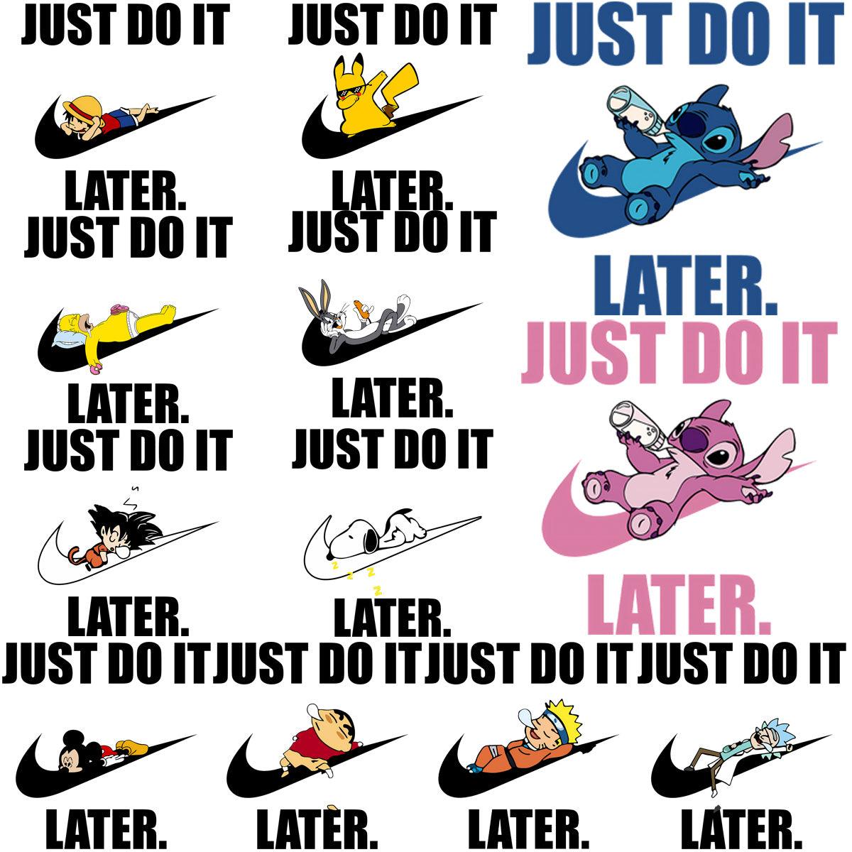 12 Cartoon Nike Swoosh "Just Do It" PNG Designs Bundle