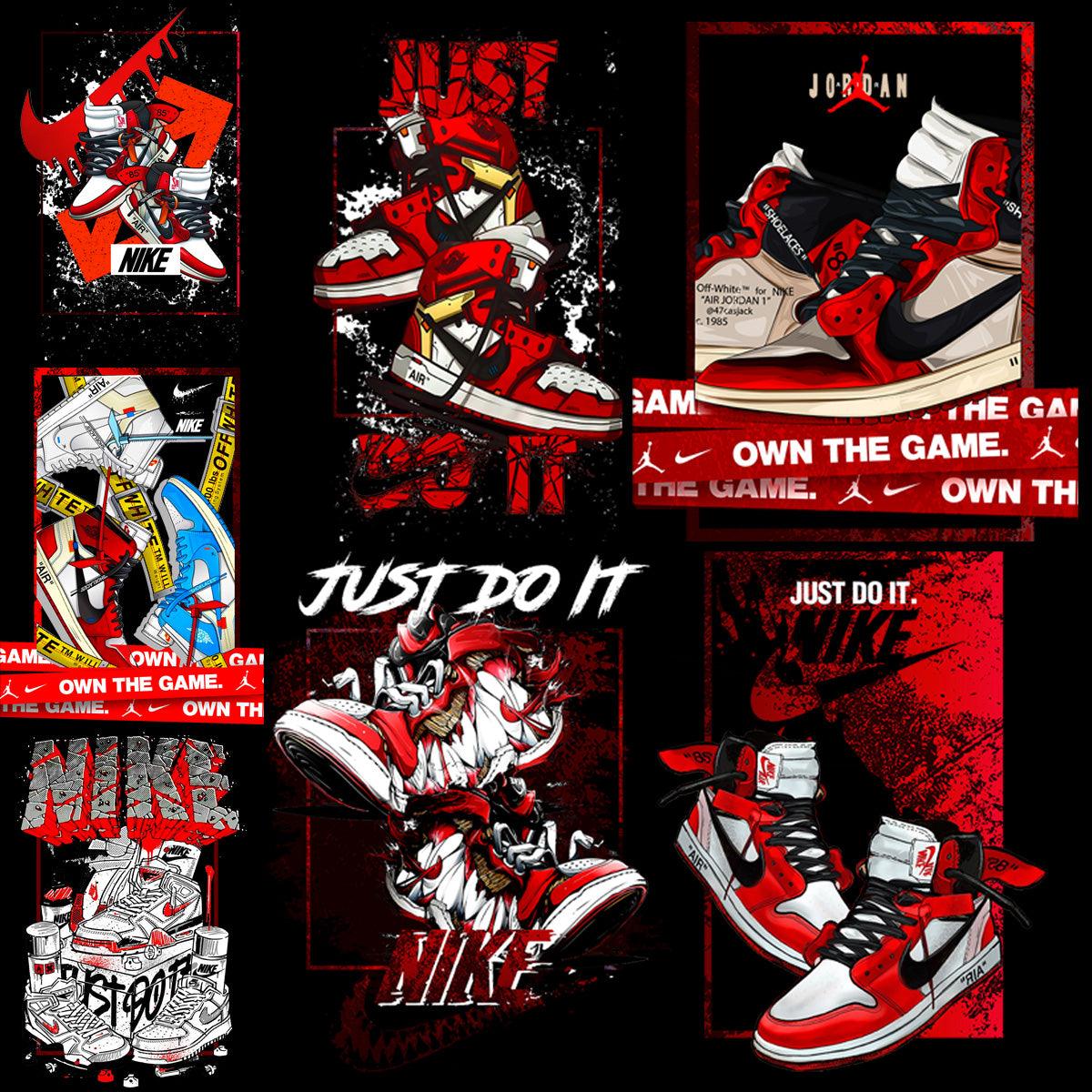 Streetwear Swoosh Shoe Designs Bundle: 7 PNG & PSD Files