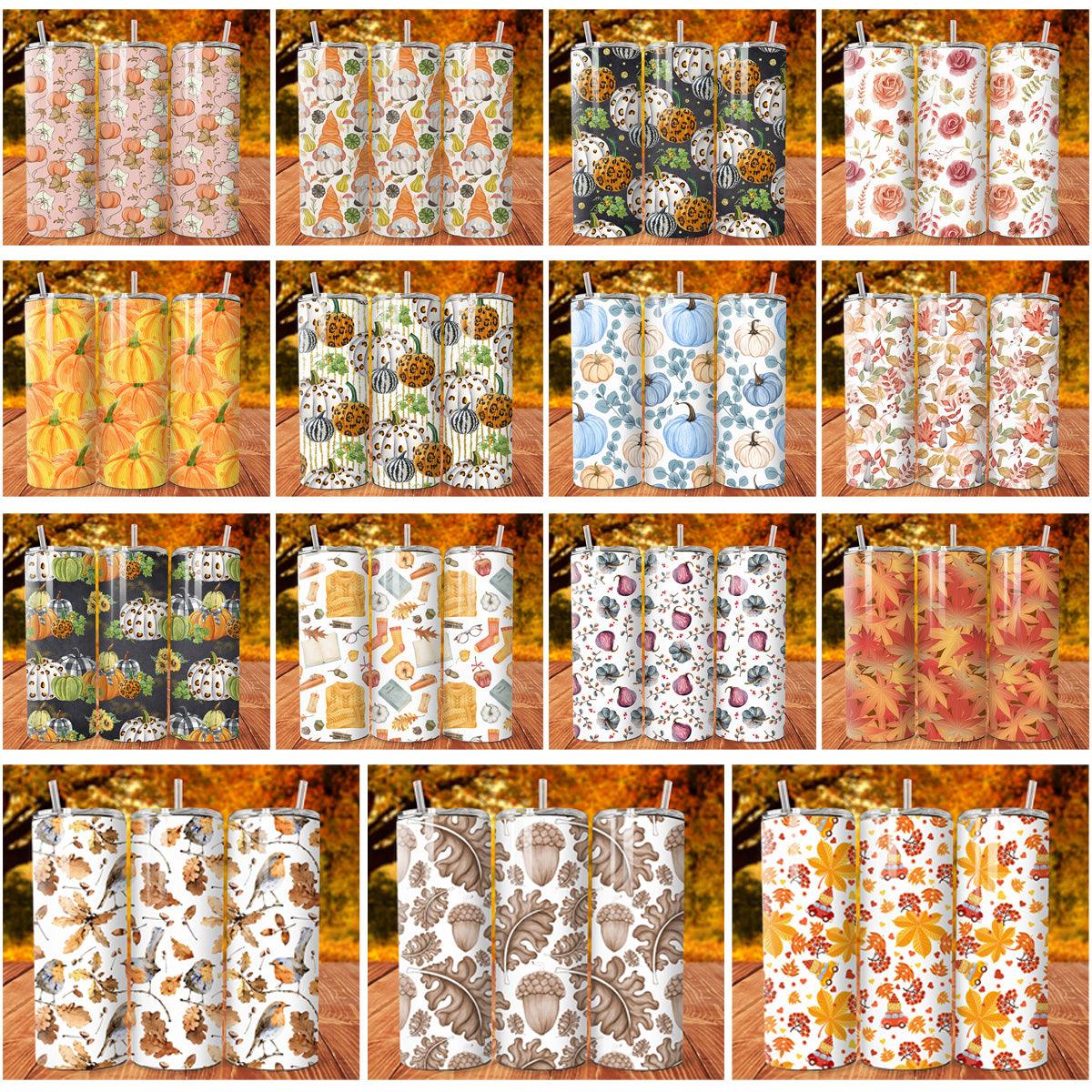 Autumn Tumbler Wraps: 14 JPG Designs for Fall Vibes
