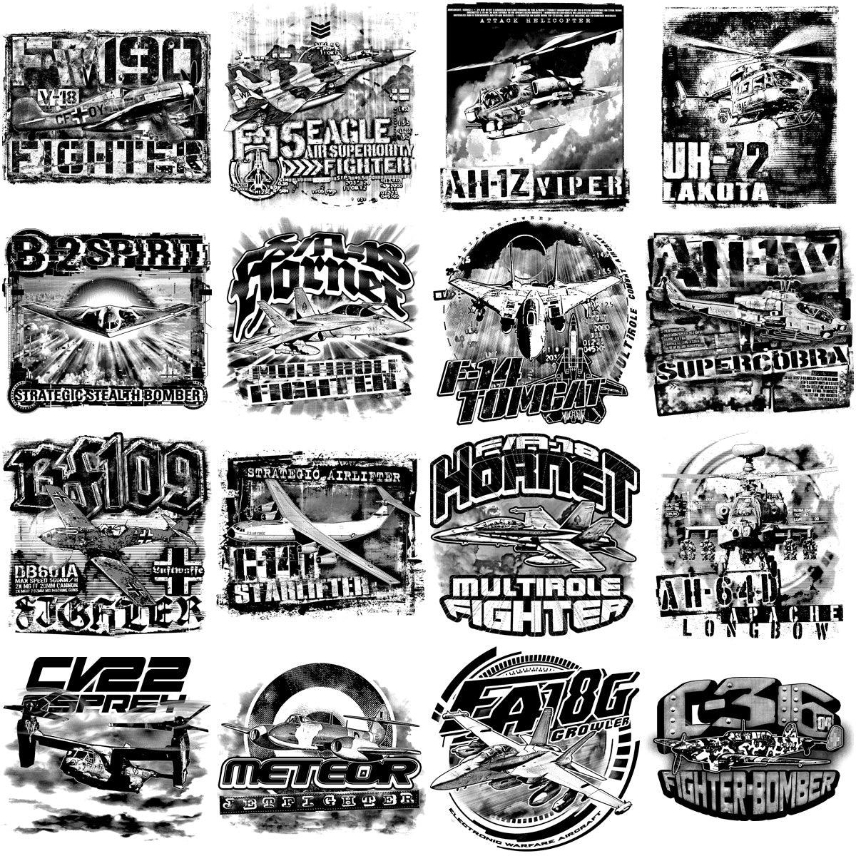 80 Military Airplane PNG Designs: High-Quality Aircraft Bundle