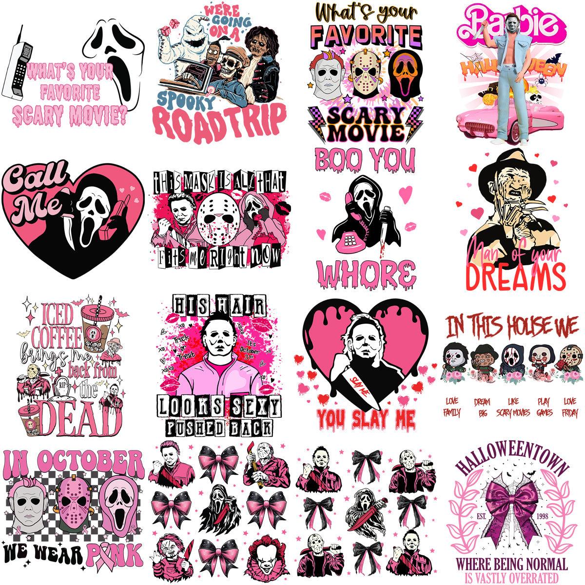55 Pink October Horror Halloween PNG Designs Bundle: Spooky & Cute Graphics