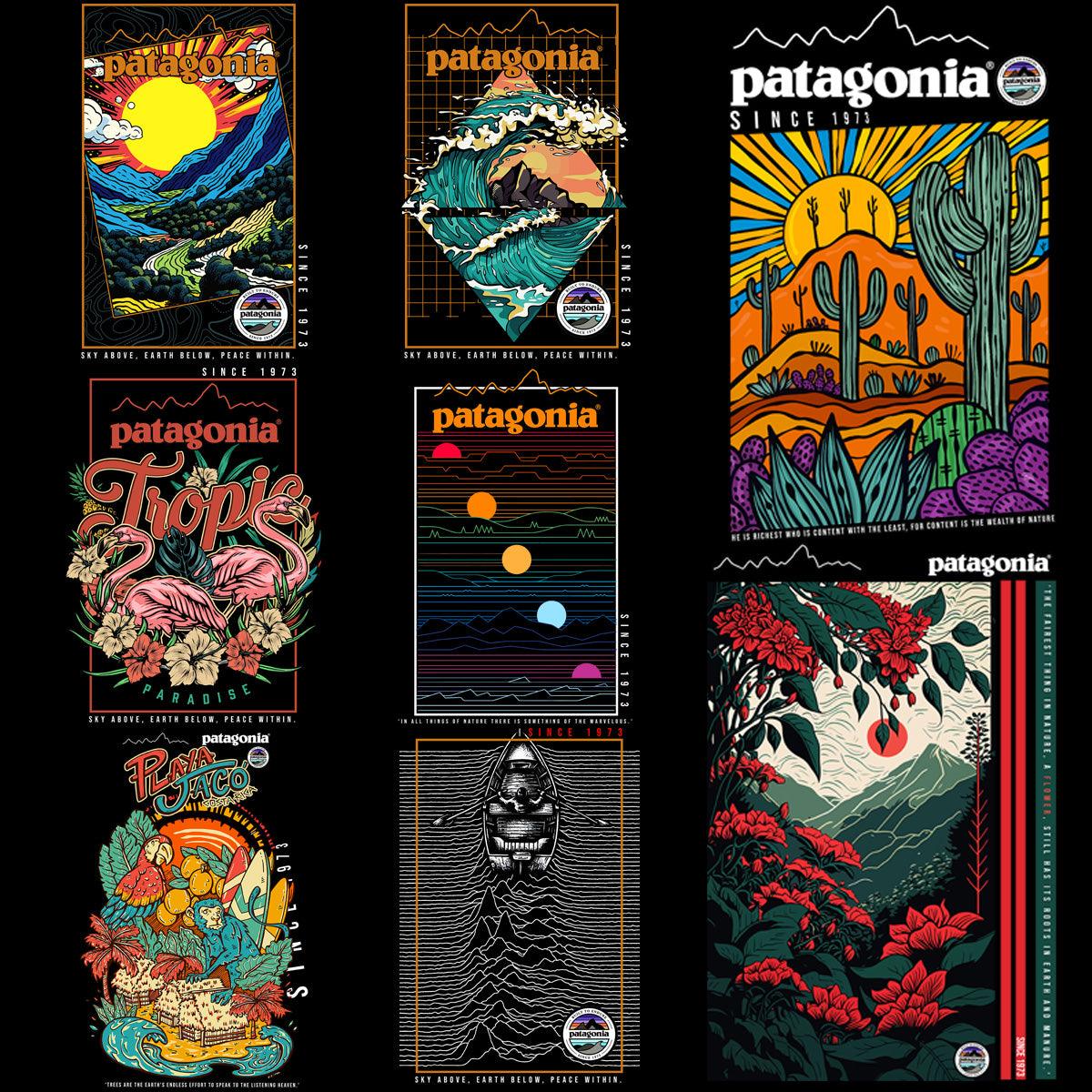 8 Brand Hiking Travel Streetwear Designs: PNG & PSD Bundle