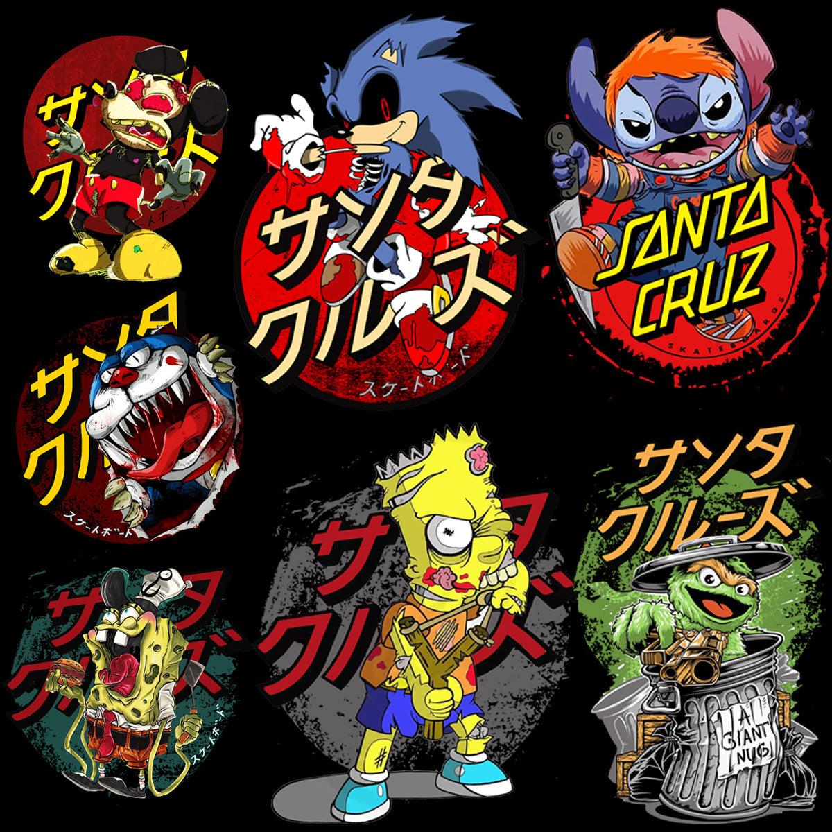 Horror Cartoon Streetwear Designs: 7 PNG & PSD Files Bundle