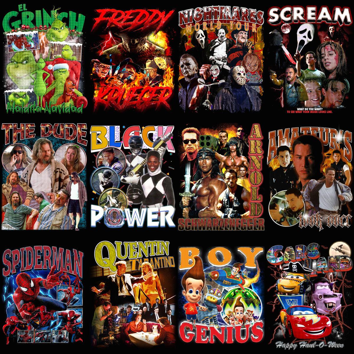 29 High-Quality Halftone Movie Posters: PNG Bundle for Designers