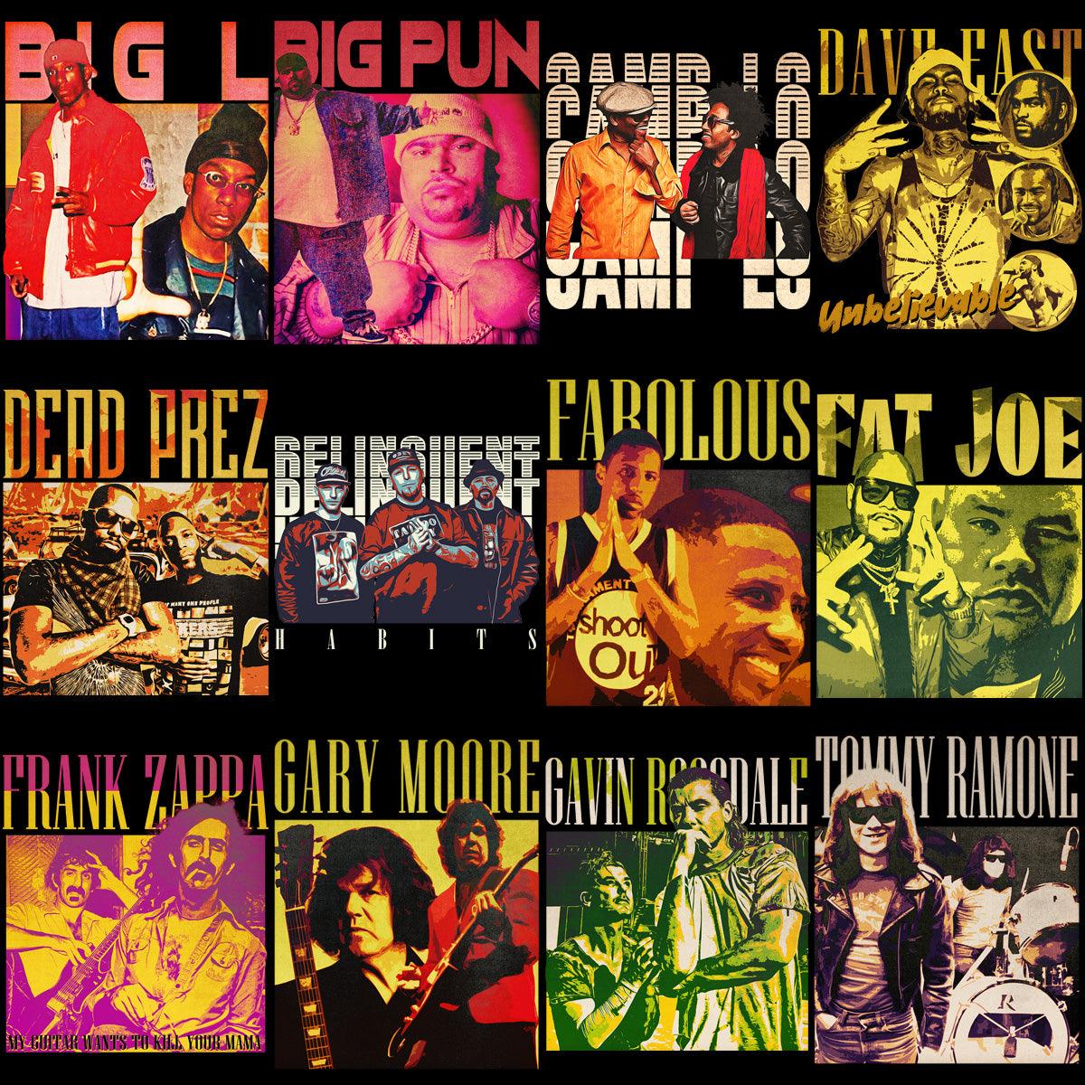 36 Popular Music Star Homage PNG Designs Bundle