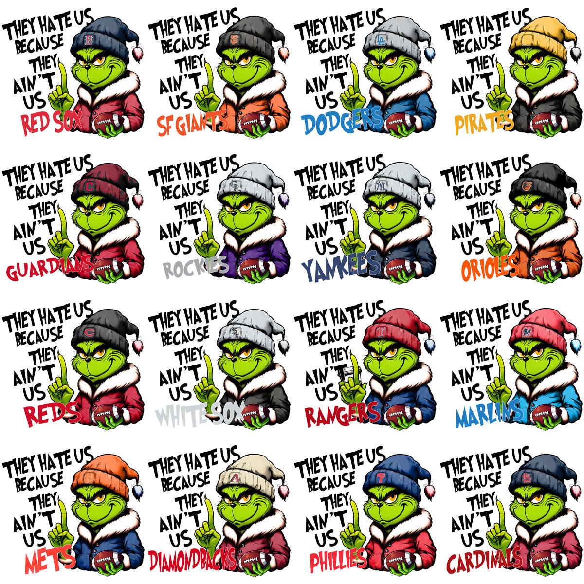 30 MLB Team Grinch PNG Designs: Haters Gonna Hate (Bundle)