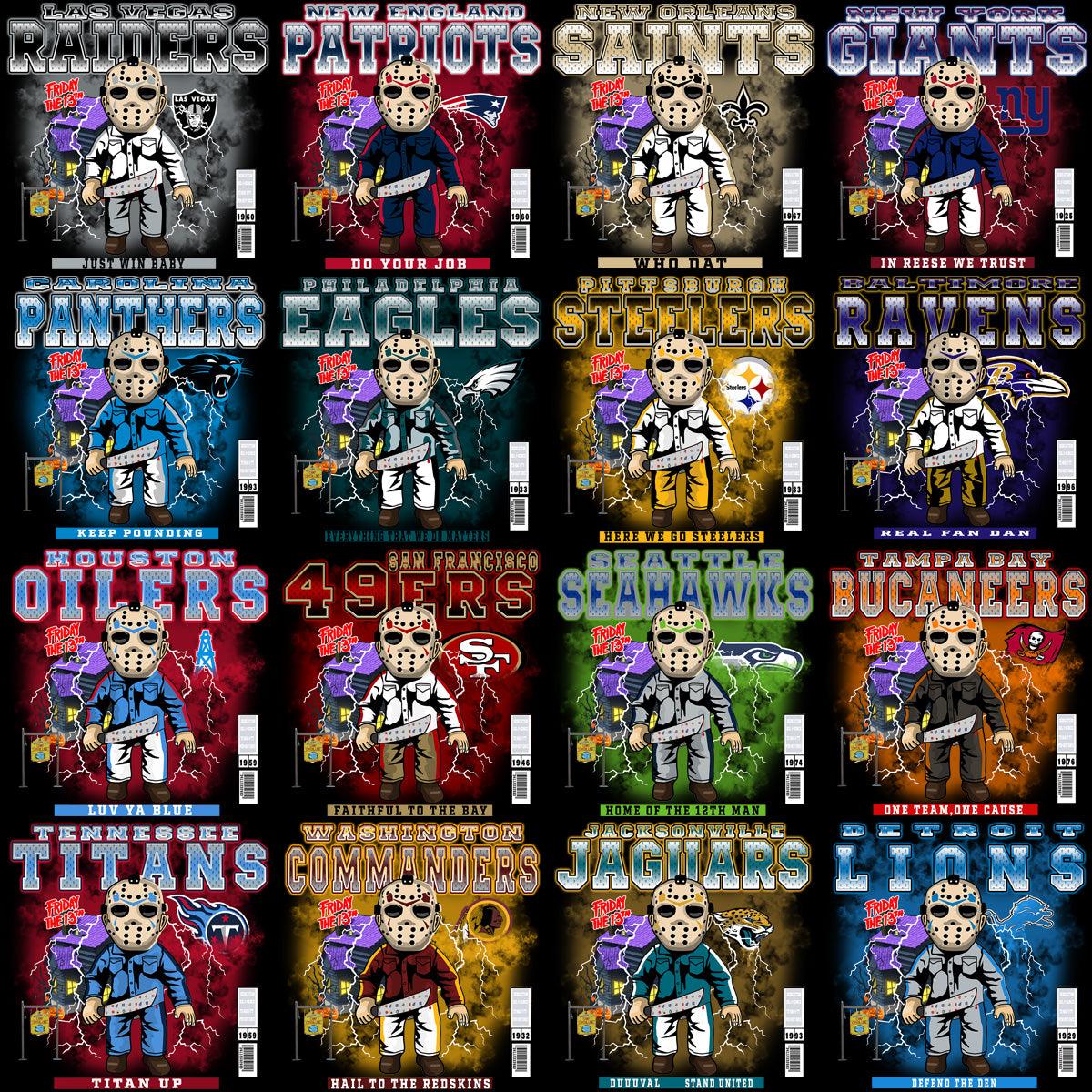 32 Jason Voorhees Football Team PNG Designs: Bundle for Coaches & Fans