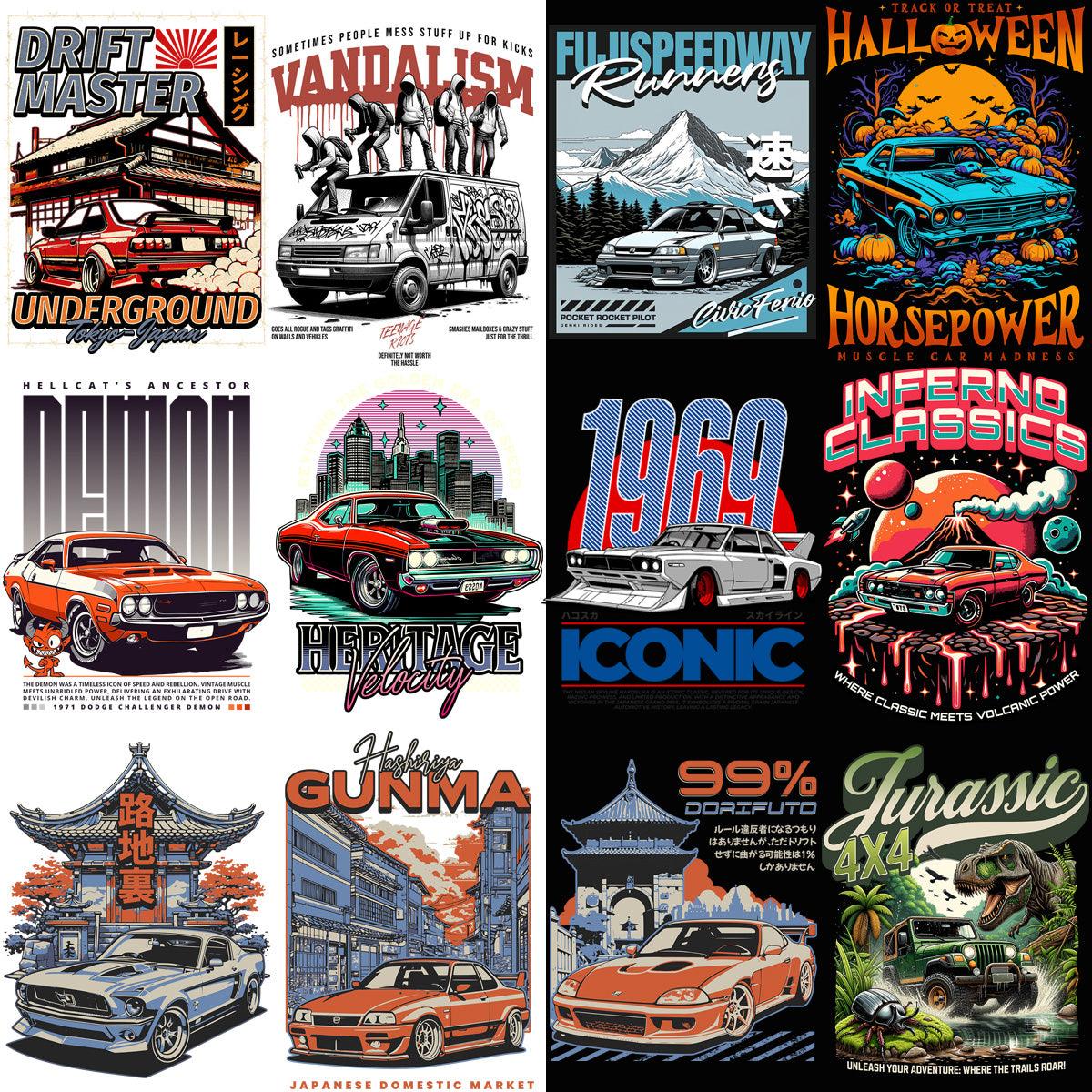 48 Streetwear Car PNG Designs Bundle: High-Quality Graphics for Your Projects