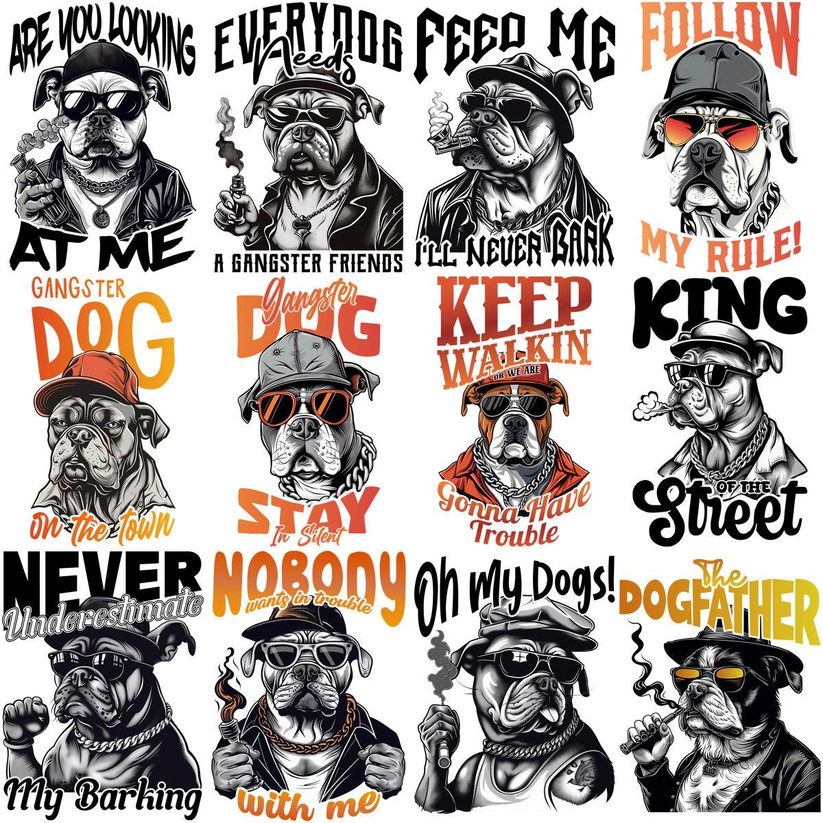 15 Gangster Dog PNG Designs: High-Quality Bundle for Creatives