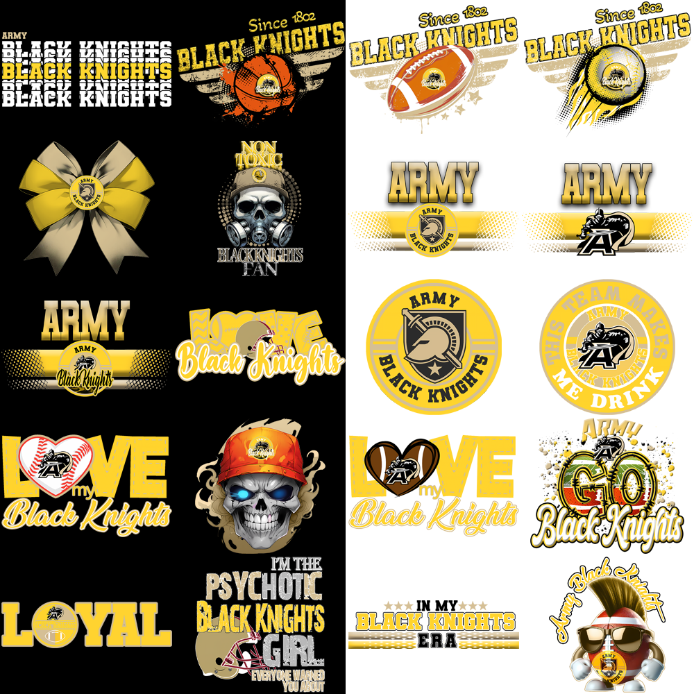 74 Army Black Knights PNG Designs: High-Quality Vector Graphics Bundle