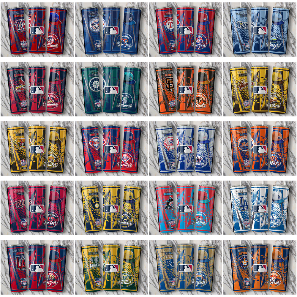 30 MLB Team Logo Tumbler Wraps JPG Bundle - Instant Download
