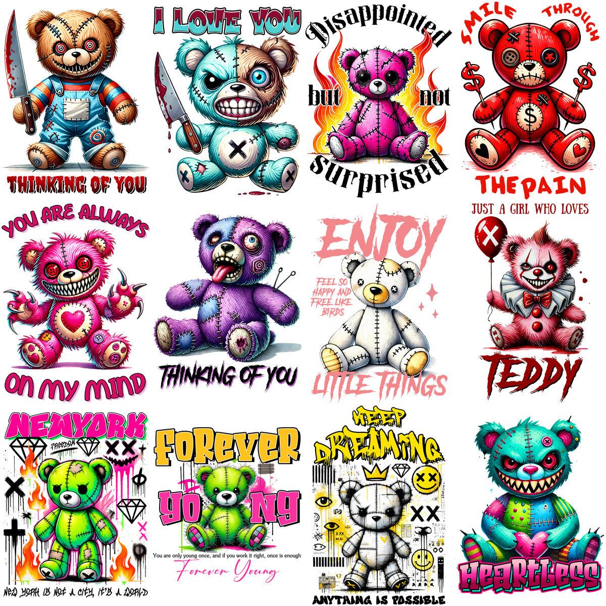18 Spooky Teddy Bear Halloween PNG Designs Bundle