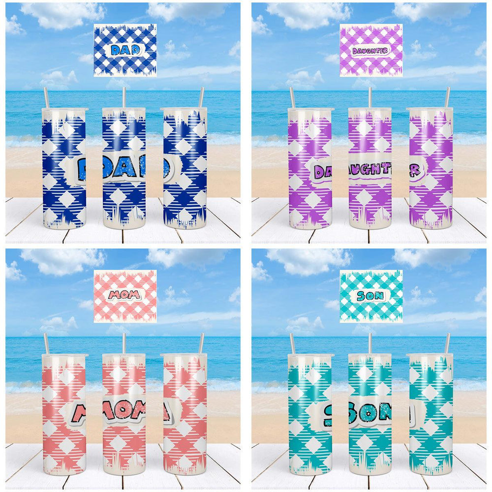 Family Tumbler Wrap Bundle: 4 Designs, JPG Download
