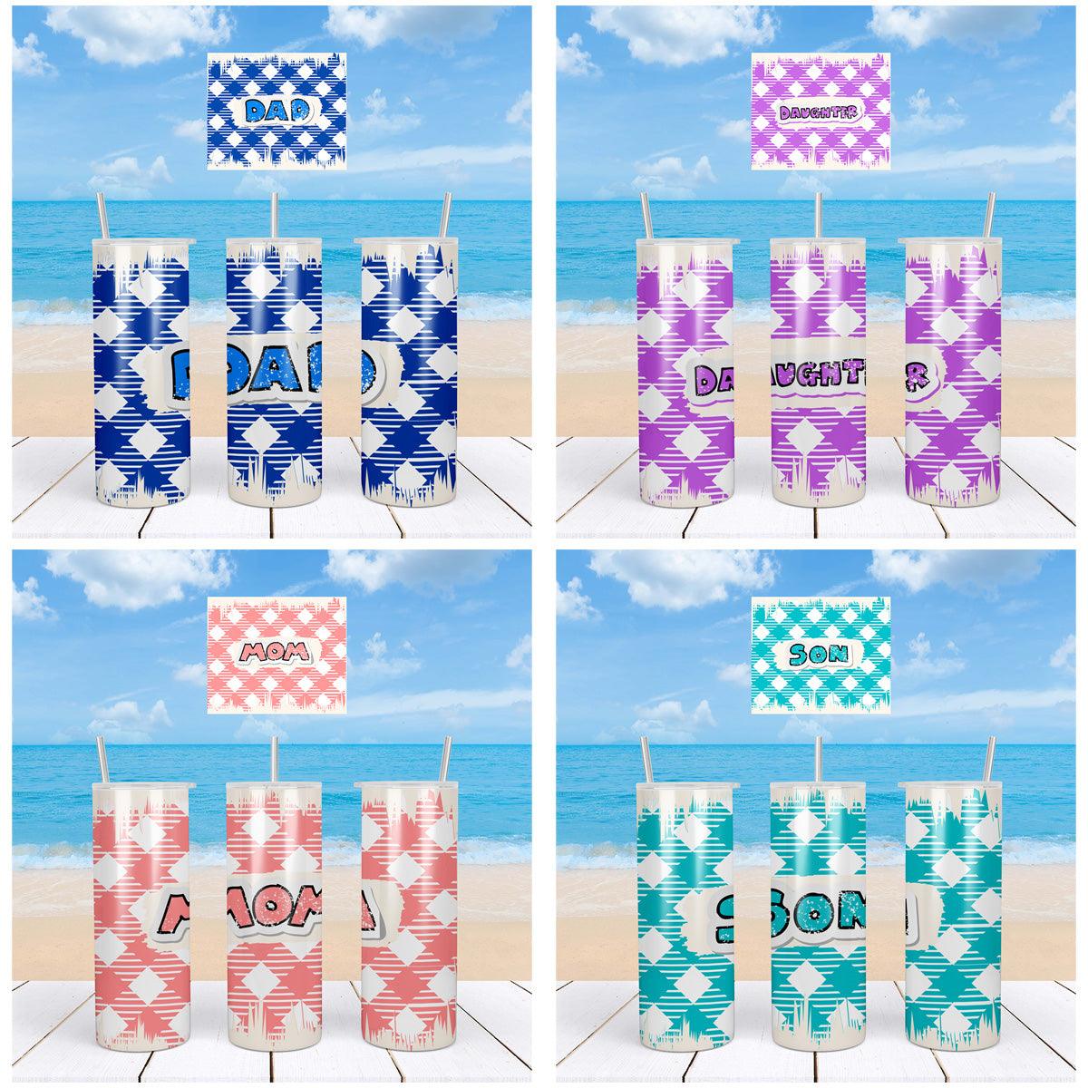 Family Tumbler Wrap Bundle: 4 Designs, JPG Download
