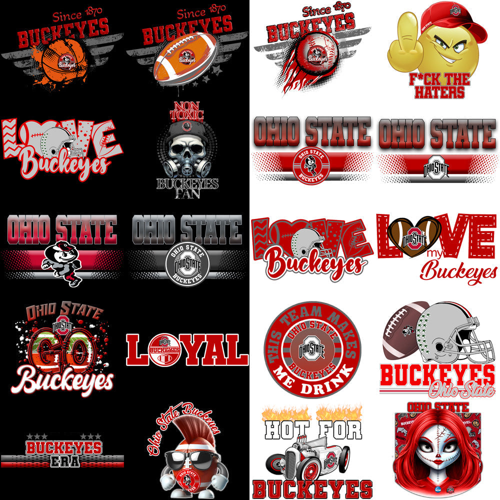 Ohio State Buckeyes PNG Designs Bundle: 87 High-Quality Images