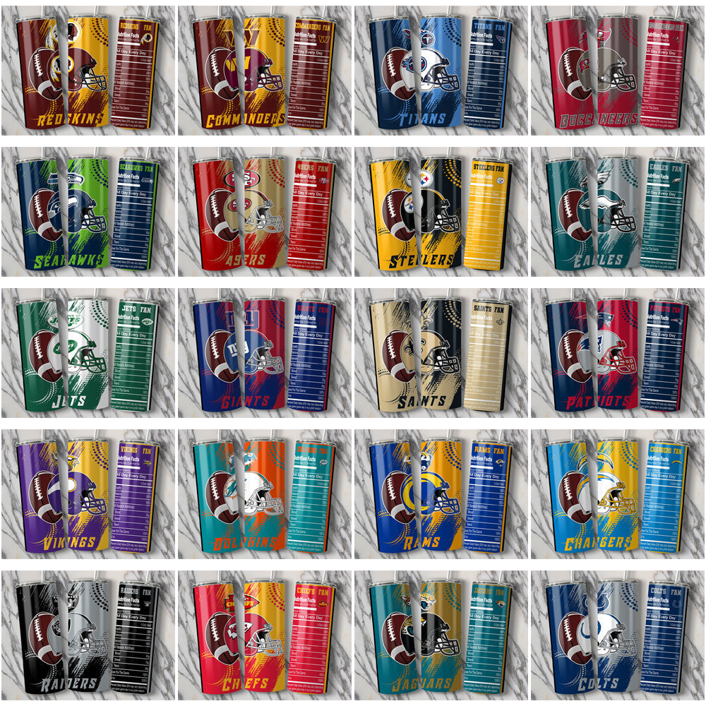 35 Football Team Tumbler Wraps JPG Bundle: Instant Download Designs
