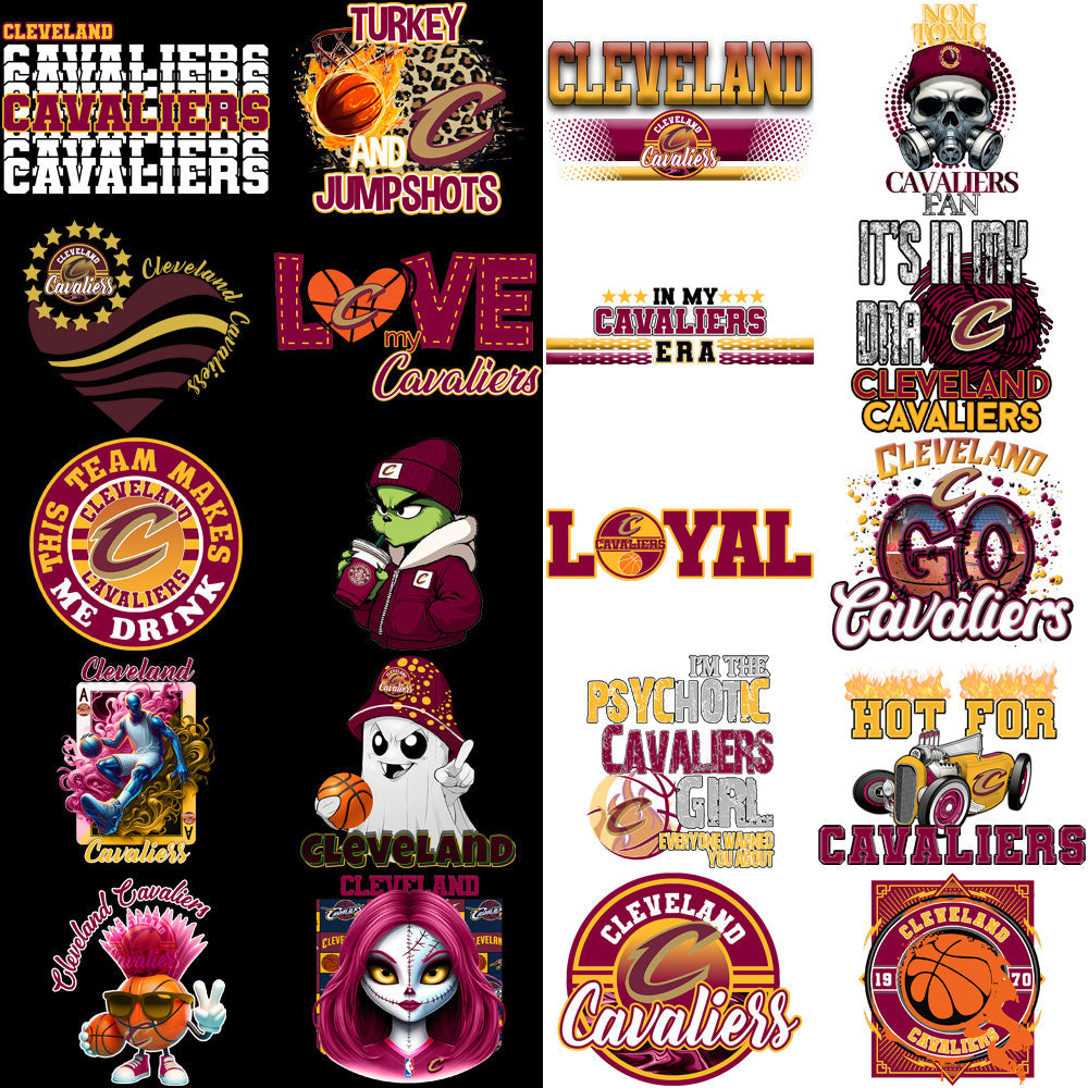 Cleveland Cavaliers PNG Bundle: 56 Basketball Designs