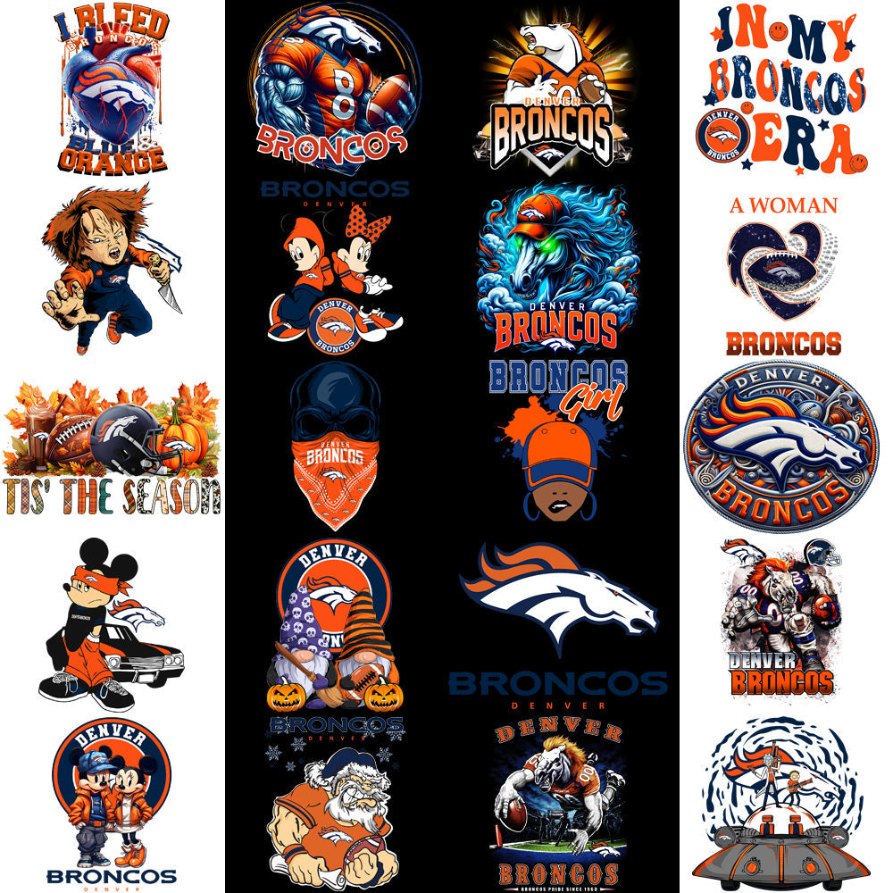 Denver Broncos Football Designs Bundle: 48 PNGs - V2
