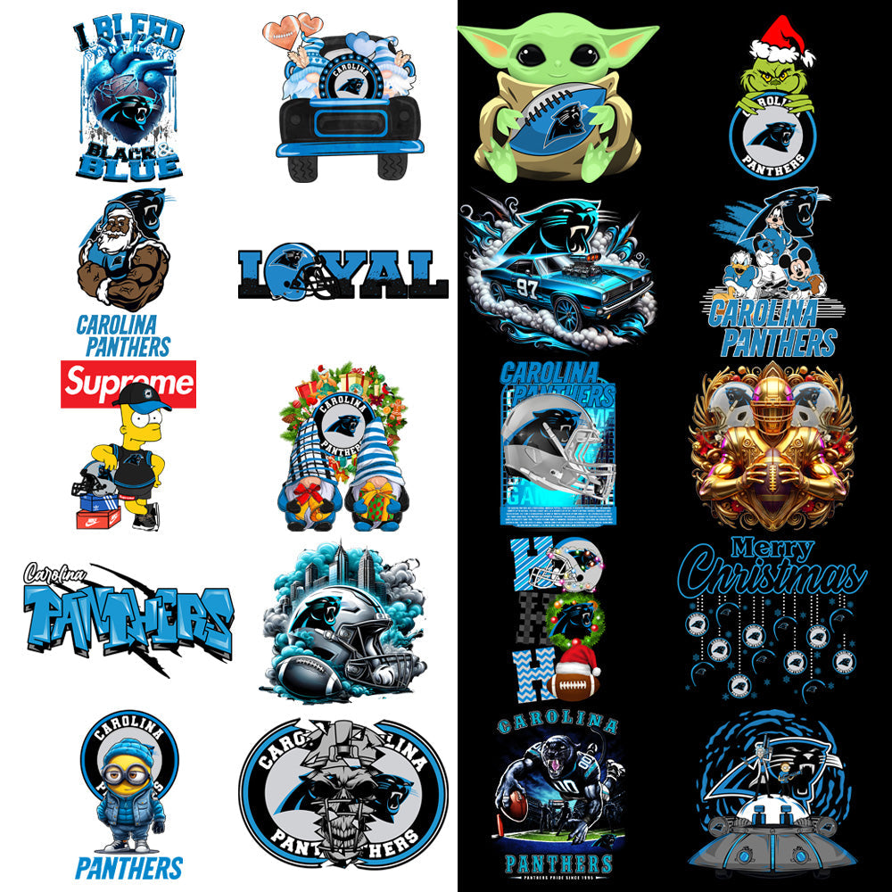 Carolina Panthers PNG Football Designs Bundle: 47 V2 Designs