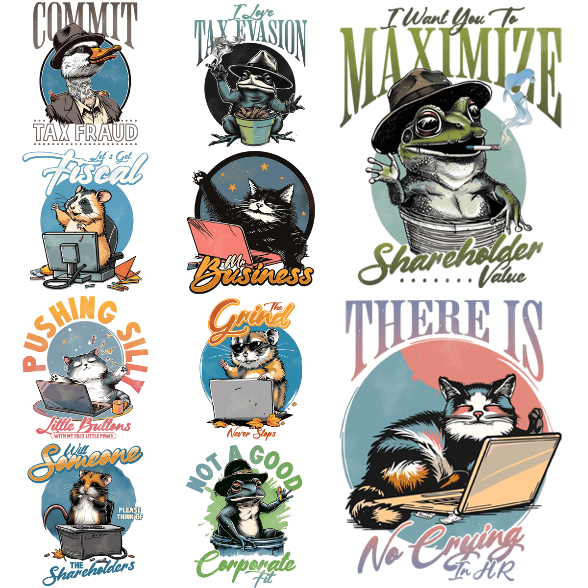 9 Professional Corporate Animal Logo PNG Designs Bundle