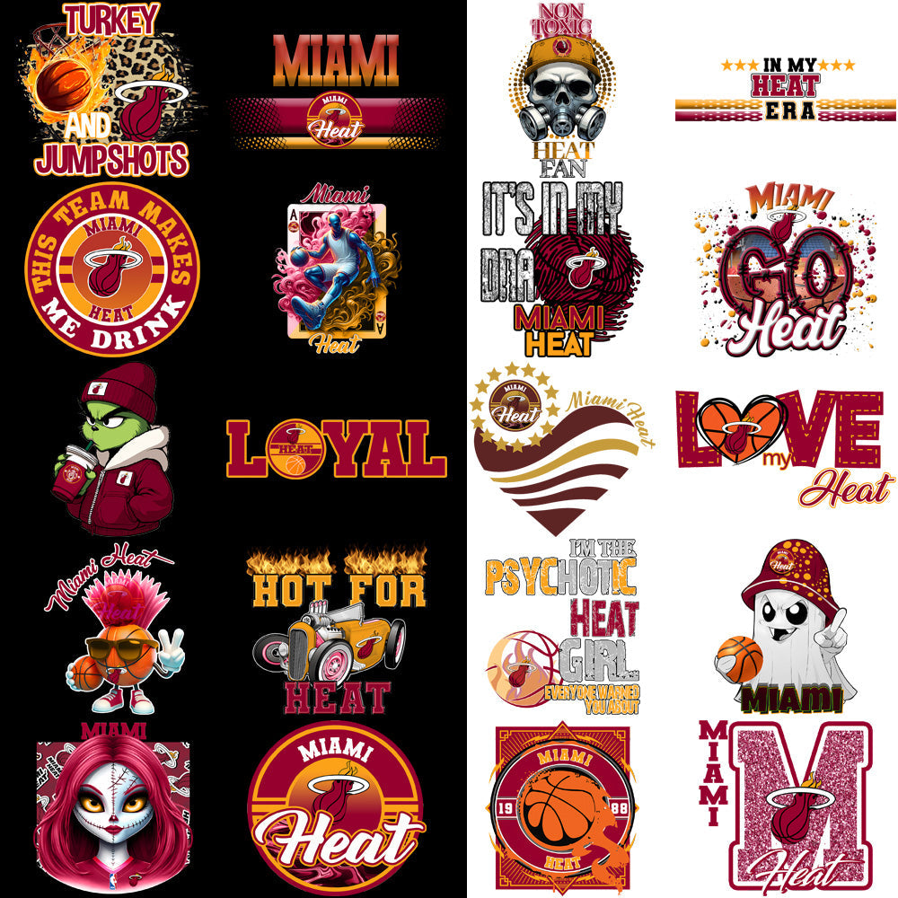 Miami Heat Basketball Graphics Bundle: 56 PNG Designs