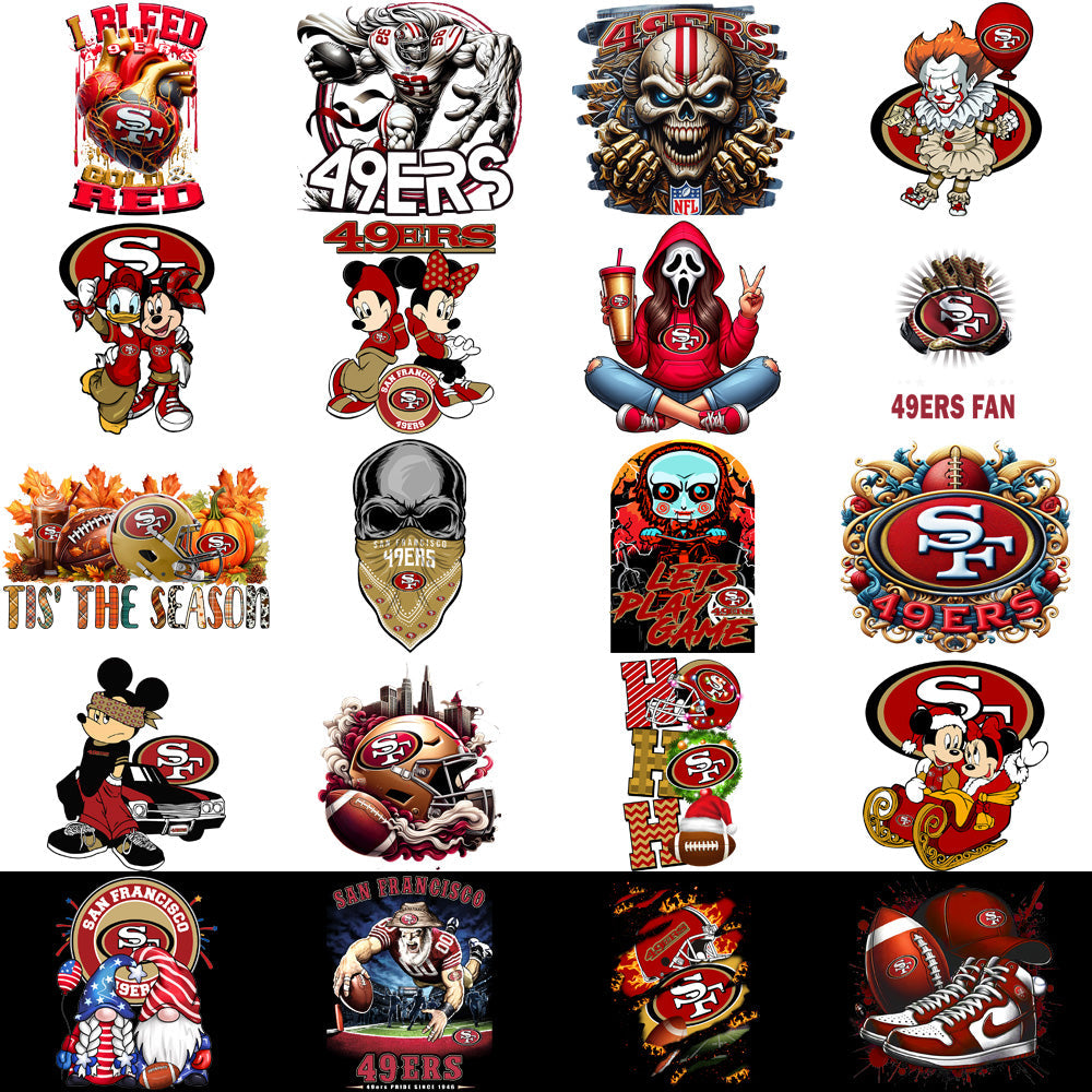 49ers Football Designs Bundle: 46 PNGs for San Francisco Fans