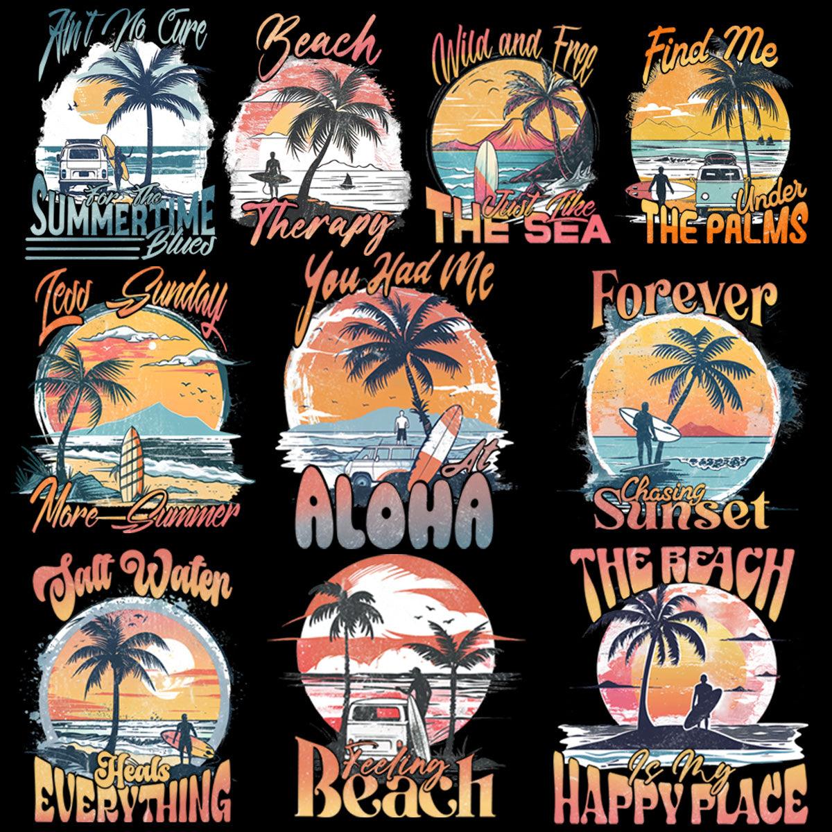 Summer Vibes Beach View PNG Bundle: 9 Designs for Your Projects