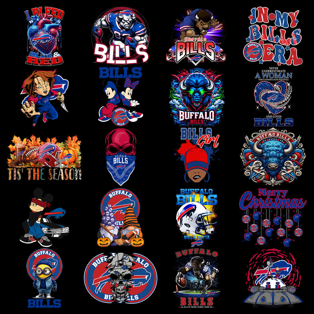 49 Buffalo Bills PNG Football Designs: V2 Bundle