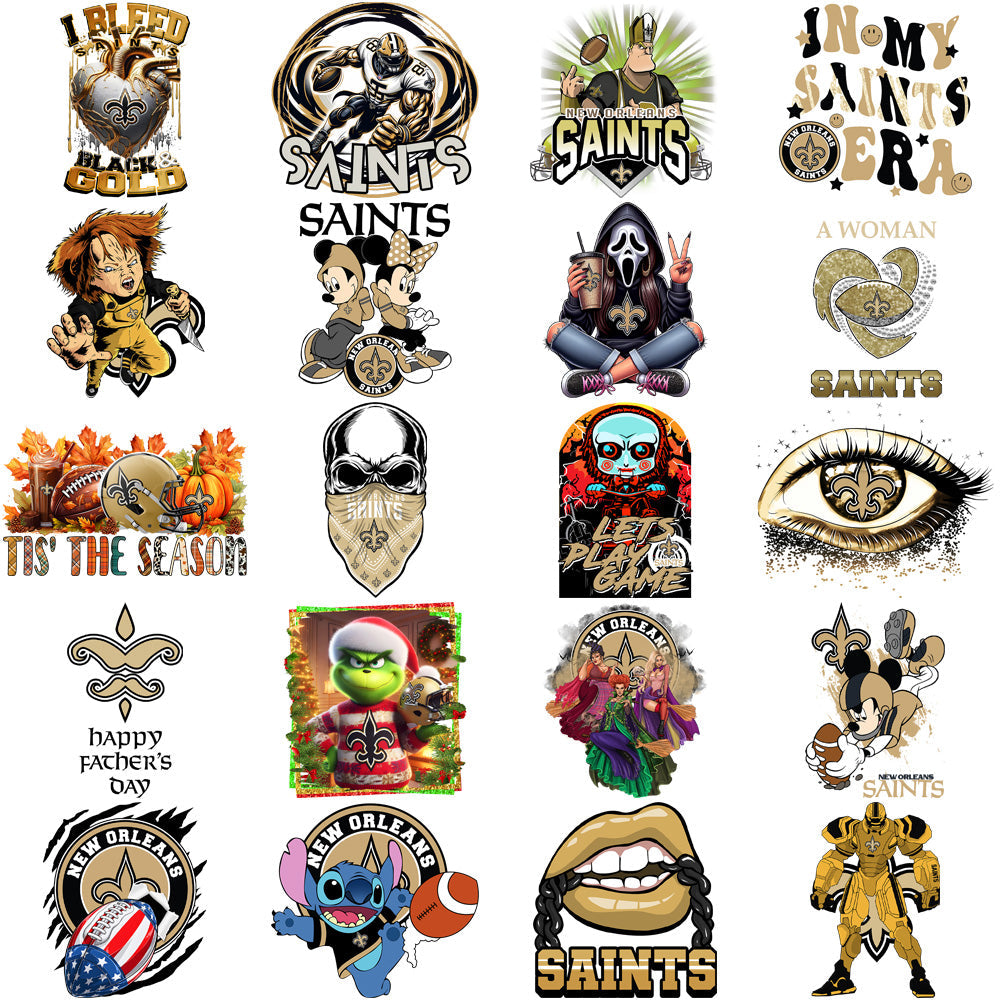 50 New Orleans Saints PNG Football Designs Bundle: V2