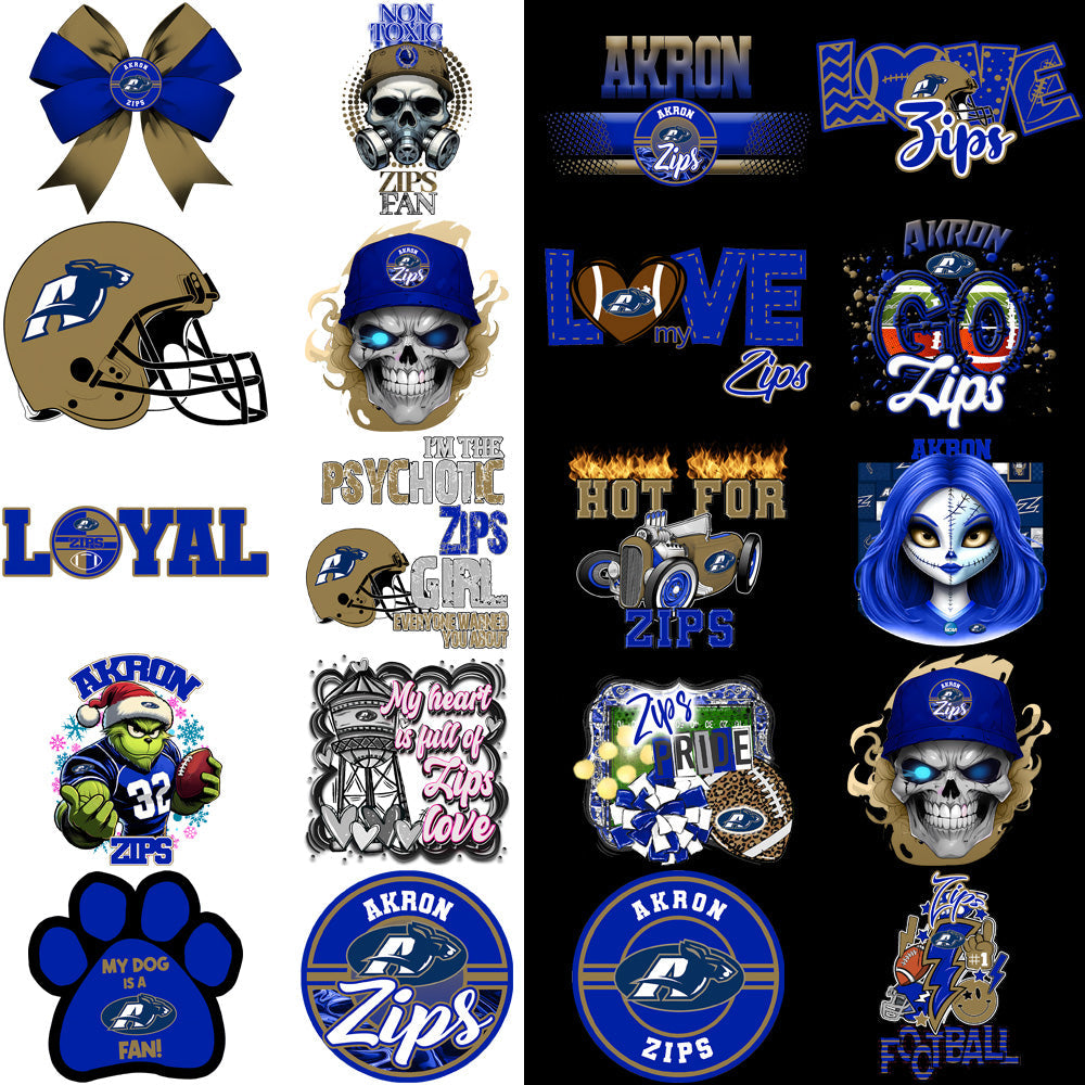 Akron Zips PNG Designs Bundle: 36 High-Quality Graphics