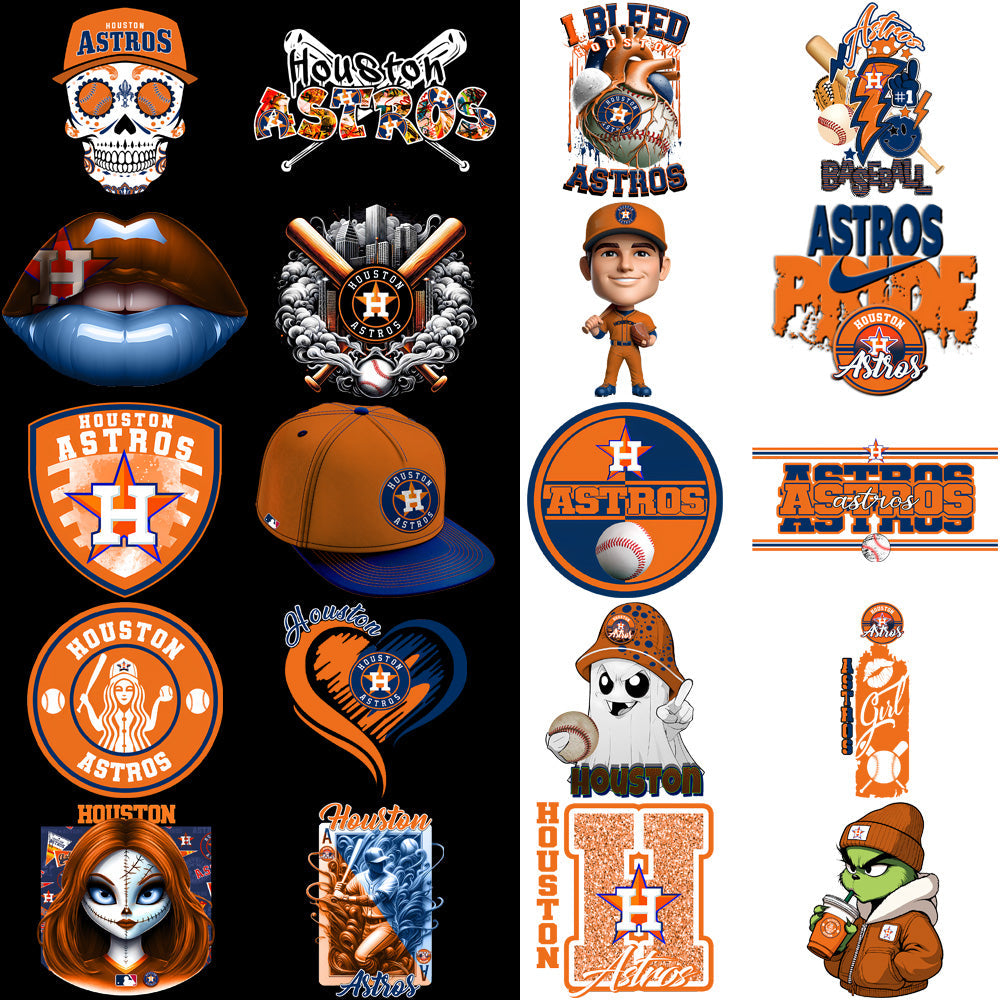 Houston Astros Baseball PNG Bundle: 63 Designs for Your Projects