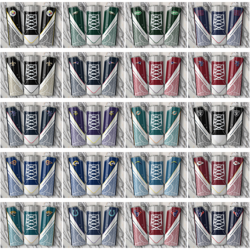 39 Football Team Converse Tumbler Wraps: Embroidery JPG Bundle
