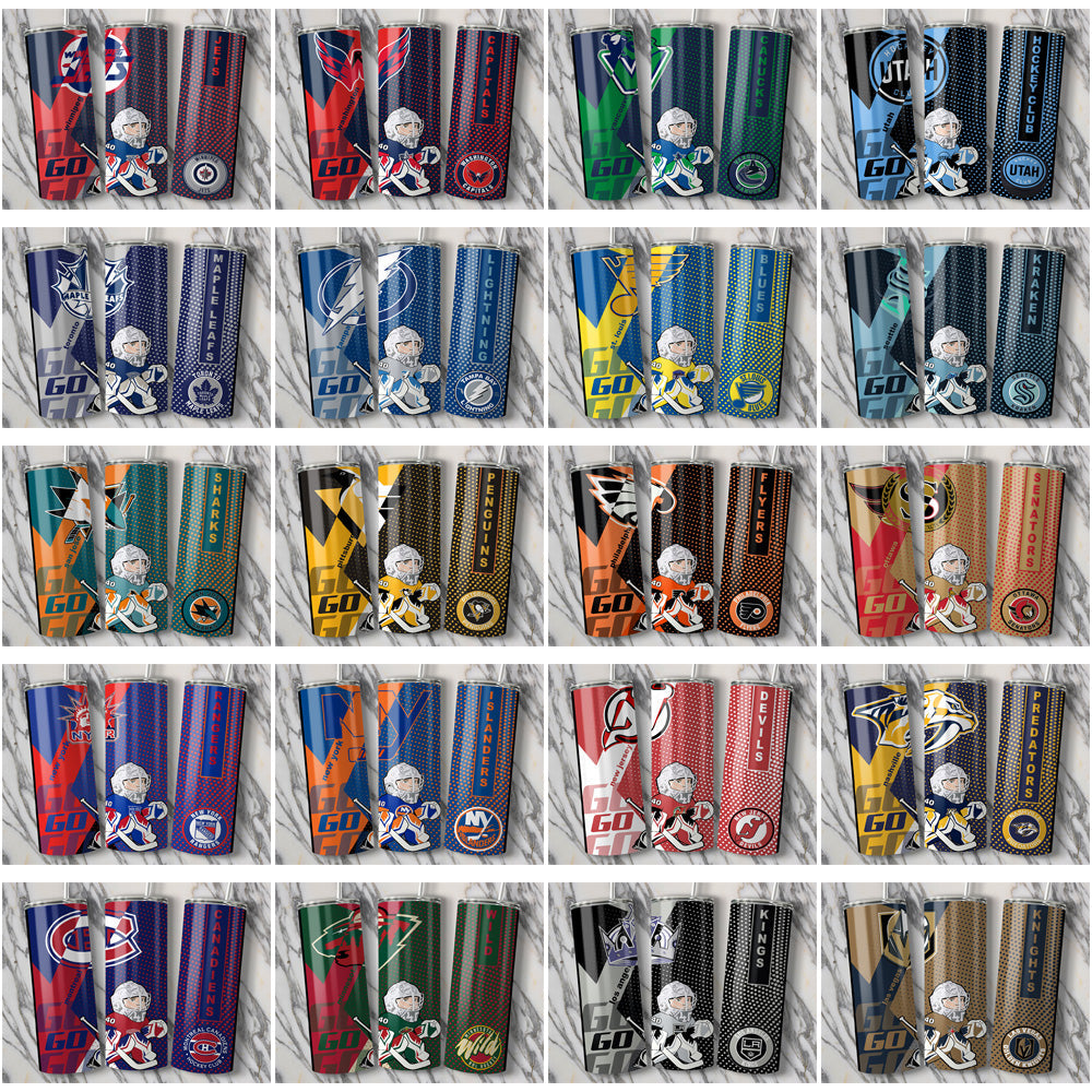 33 NHL Team Tumbler Wraps: JPG Bundle for Sublimation
