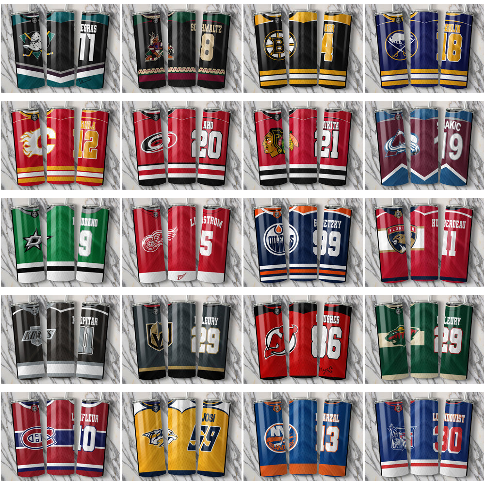 32 NHL Team Jersey Tumbler Wraps: Instant Download Bundle
