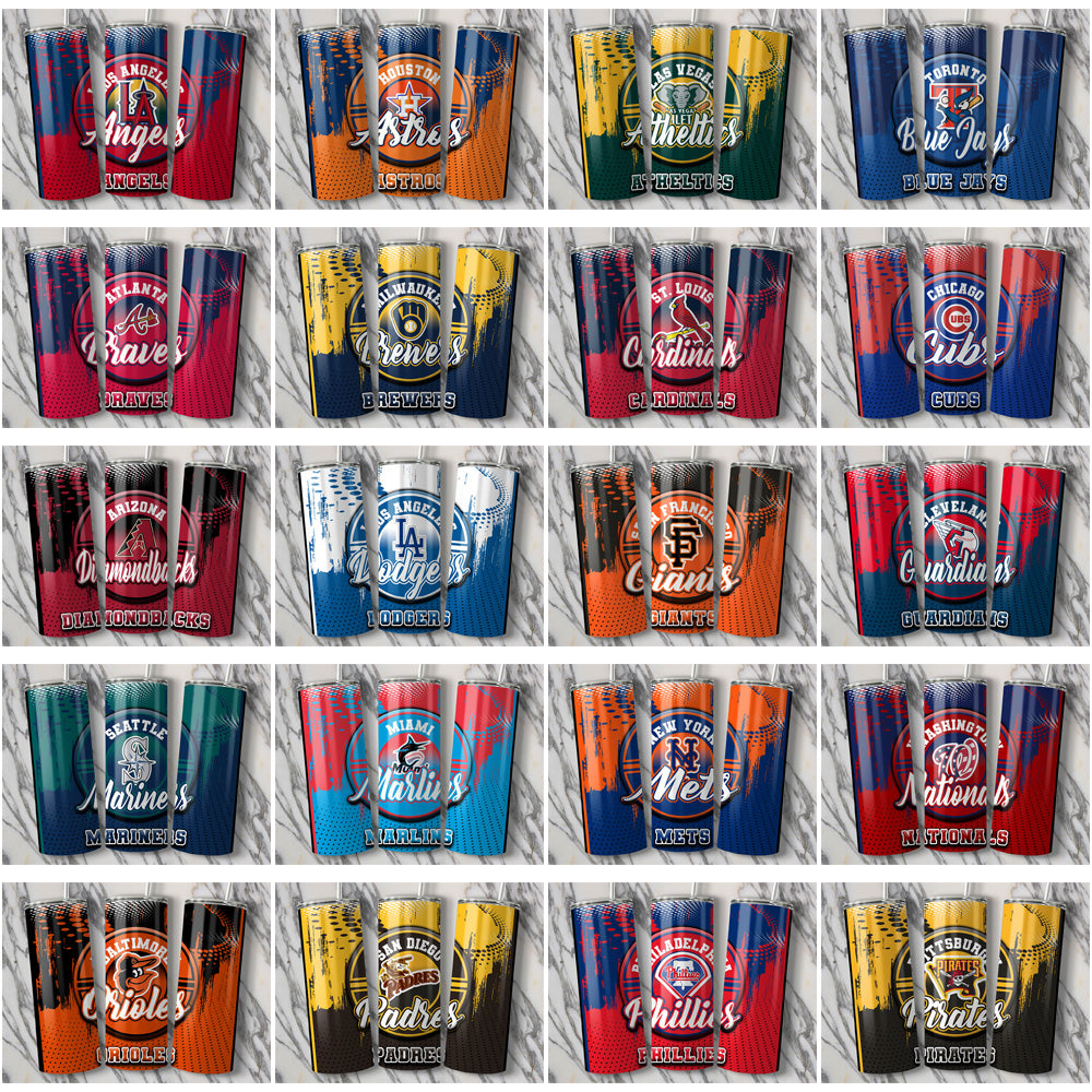 30 MLB Team Logos: Tumbler Wraps JPG Bundle for Sublimation
