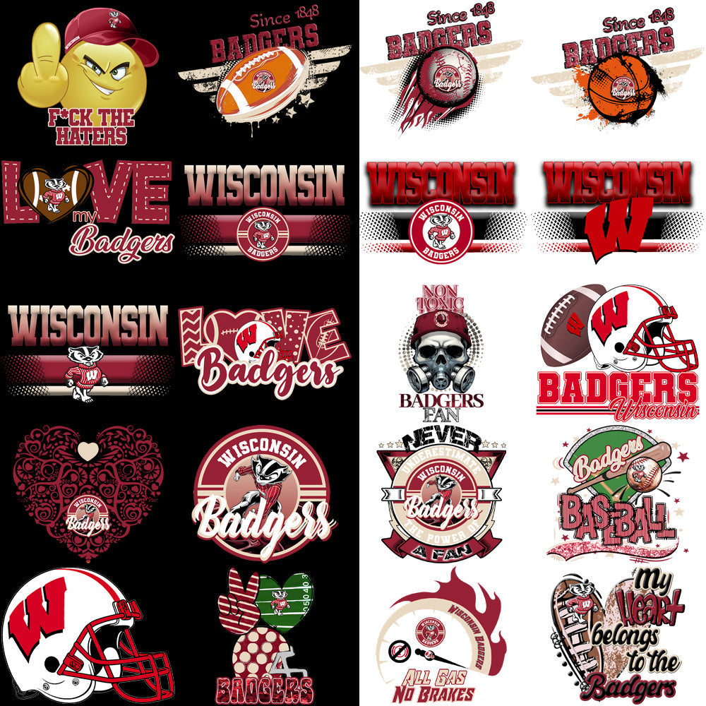 85 High-Quality Wisconsin Badgers PNG Designs Bundle for Your Projects