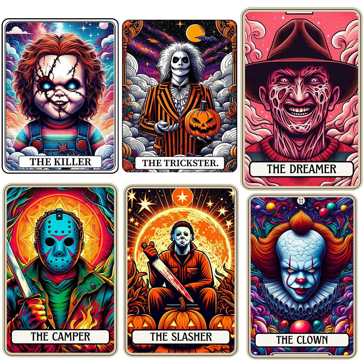 80 Horror Movie Halloween Tarot Cards: PNG Bundle for Spooky Designs
