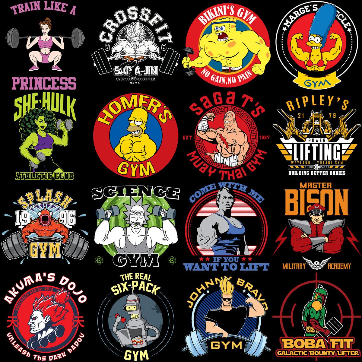 54 Pop Culture Fitness Gym PNG Designs: Workout Bundle
