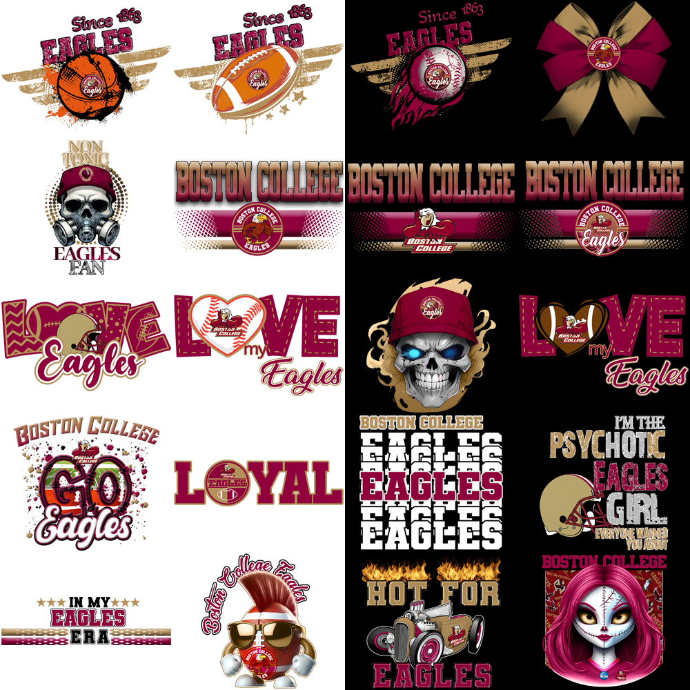 73 Boston College Eagles PNG Designs: High-Quality Bundle for Your Projects