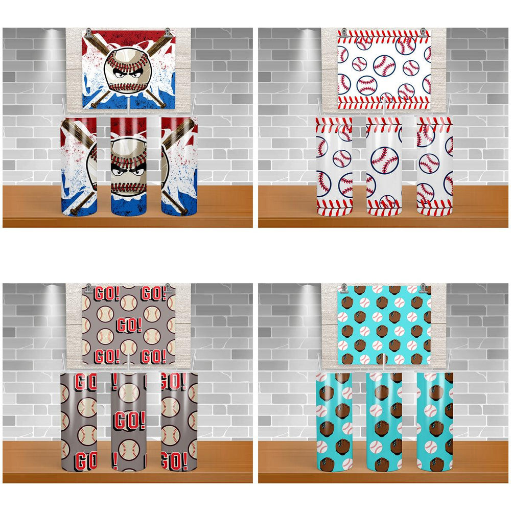 Baseball Tumbler Wraps SVG Bundle: 5 Printable Designs for Sublimation
