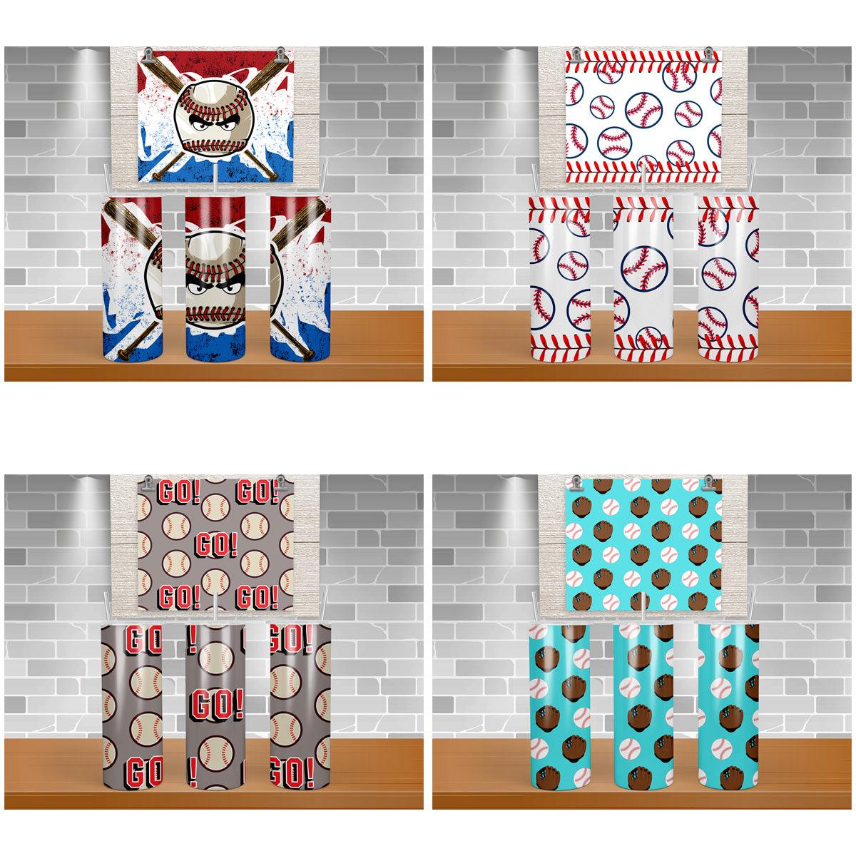 Baseball Tumbler Wraps SVG Bundle: 5 Printable Designs for Sublimation
