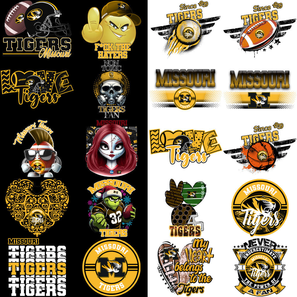 88 Missouri Tigers PNG Designs: Mascot Bundle for Crafts & Merch