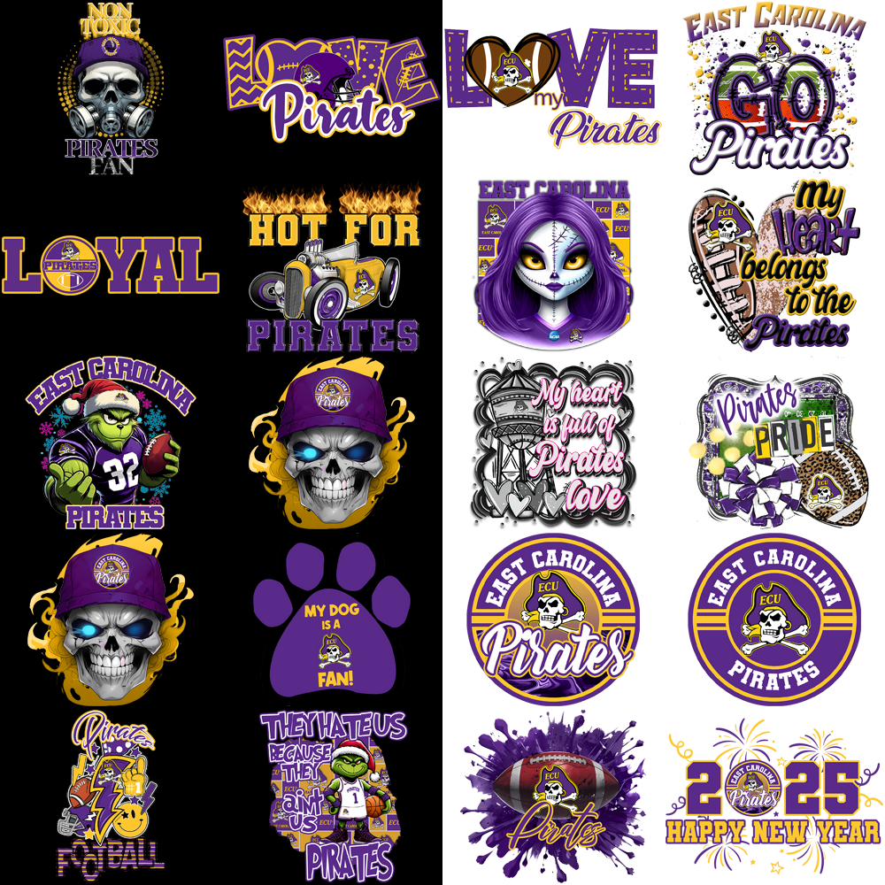 30+ East Carolina Pirates PNG Designs Bundle: Logos, Graphics & More