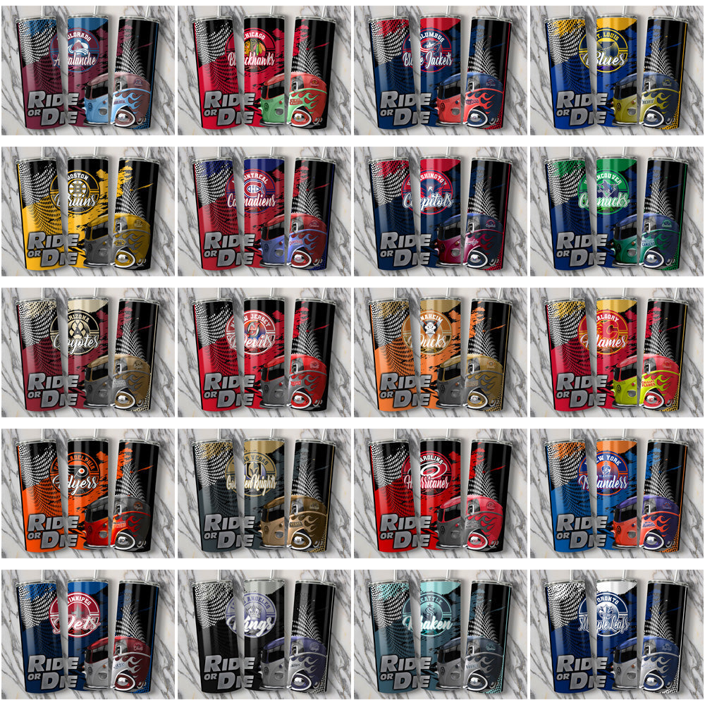 32 NHL Team Ride or Die Tumbler Wraps: JPG Bundle Download
