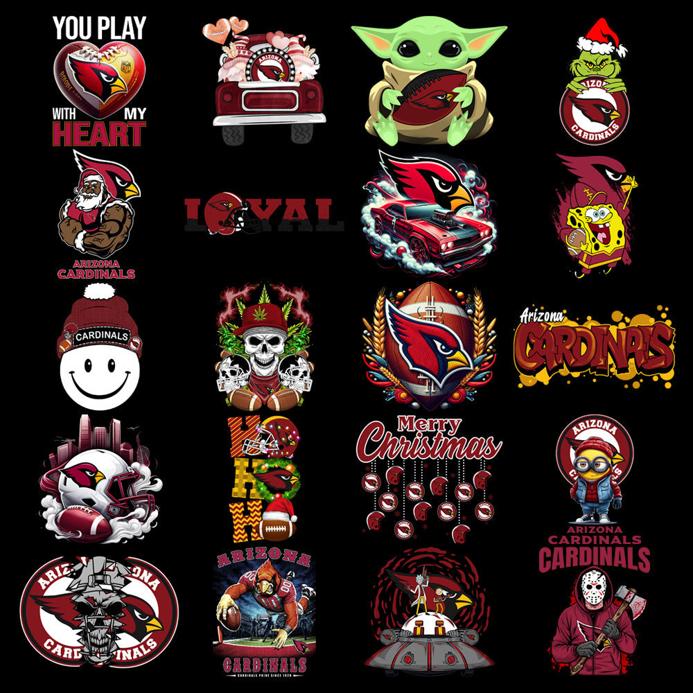 Arizona Cardinals Football PNG Designs Bundle: 48 V3 Graphics