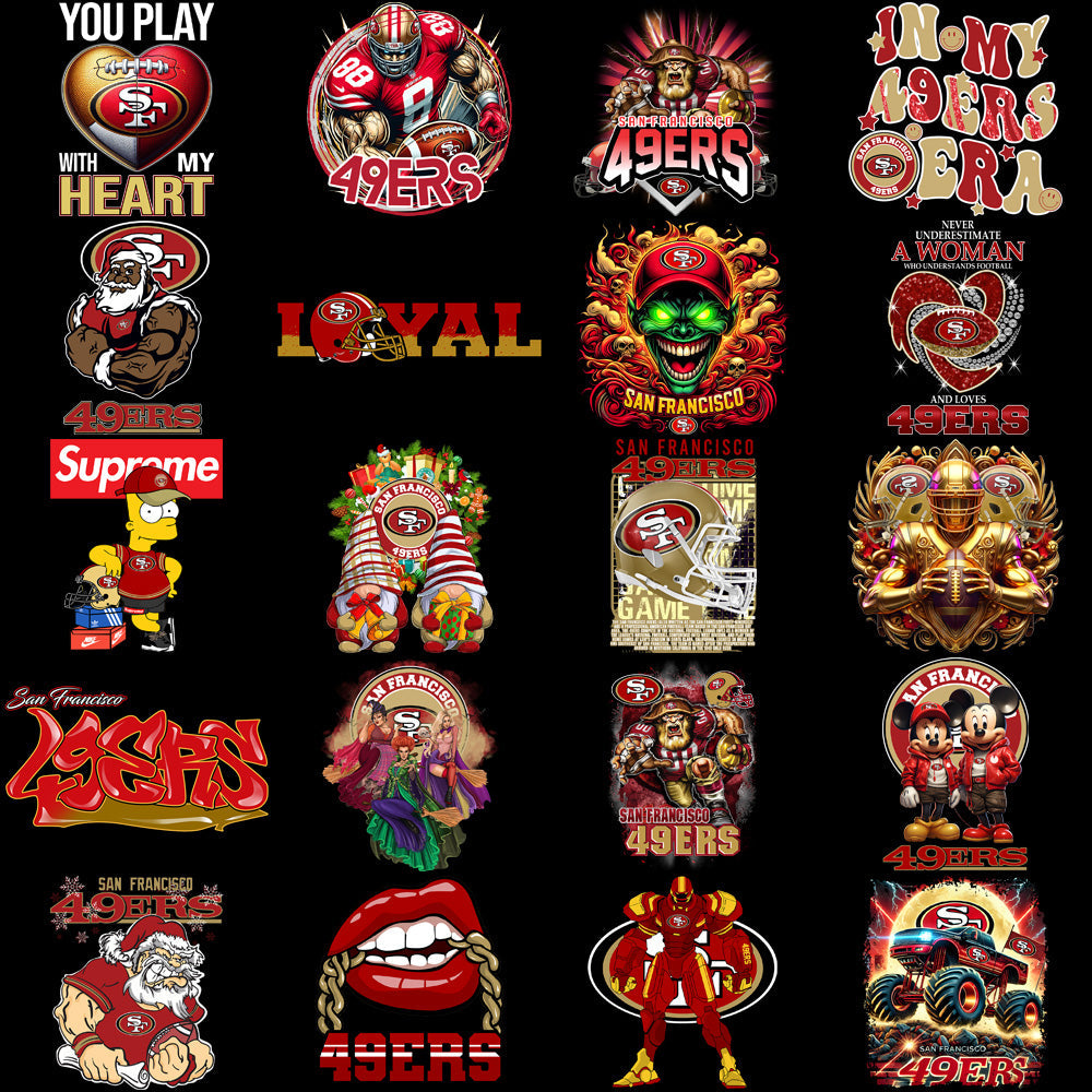 49ers Football Designs: 46 Premium PNG Graphics Bundle (V3)